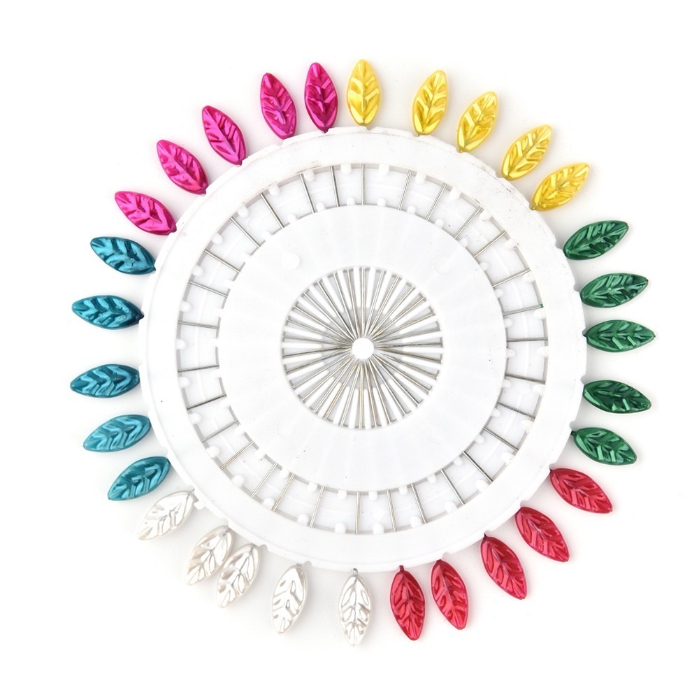 Colorful Leaf-Shaped Sewing Pins
